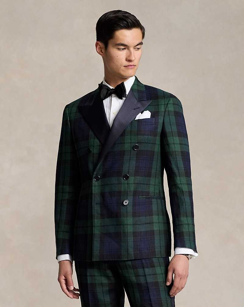 Trajes Ralph Lauren Tailored Plaid Linen Tuxedo Hombre Blackwatch | ODYTJSW-92 - vista 3