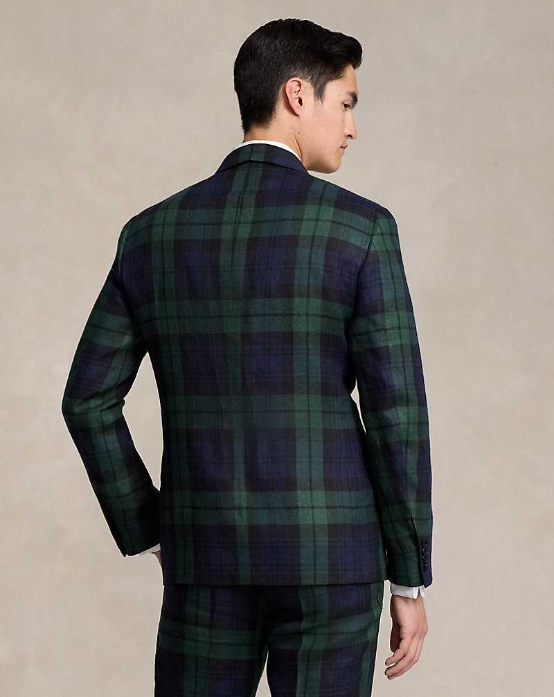 Trajes Ralph Lauren Tailored Plaid Linen Tuxedo Hombre Blackwatch | ODYTJSW-92 - vista 4
