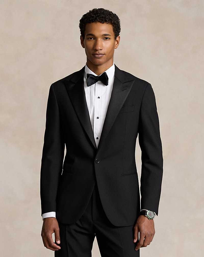 Trajes Ralph Lauren Tailored Wool Barathea Peak Tuxedo Hombre Negros | EOXVGWA-29 - vista 3