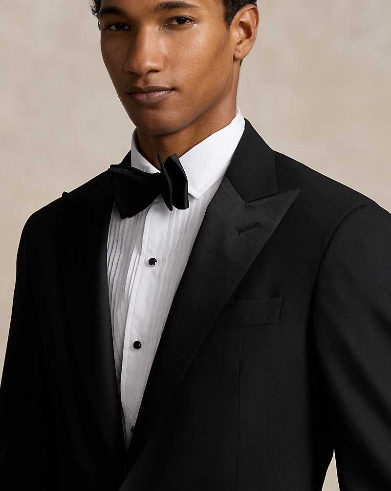 Trajes Ralph Lauren Tailored Wool Barathea Peak Tuxedo Hombre Negros | EOXVGWA-29 - vista 5