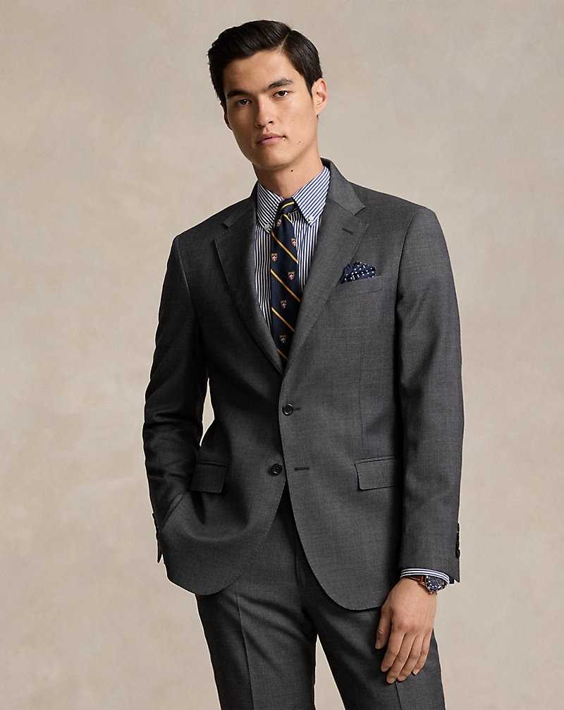 Trajes Ralph Lauren Tailored Wool Sharkskin Hombre Grises | XFDJOIA-28 - vista 3