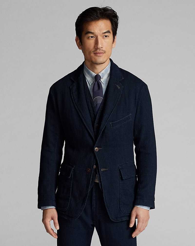 Trajes Ralph Lauren Unconstructed Herringbone Sport Hombre Azul Marino Oscuro | NHKLZTA-94 - vista 2