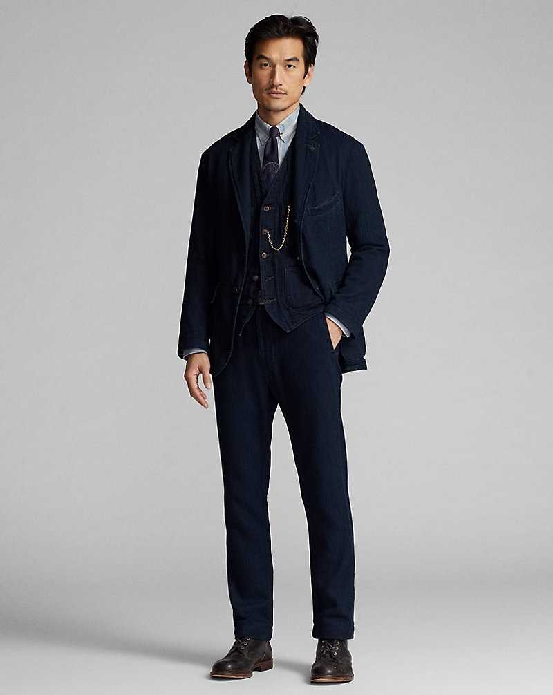 Trajes Ralph Lauren Unconstructed Herringbone Sport Hombre Azul Marino Oscuro | NHKLZTA-94 - vista 3