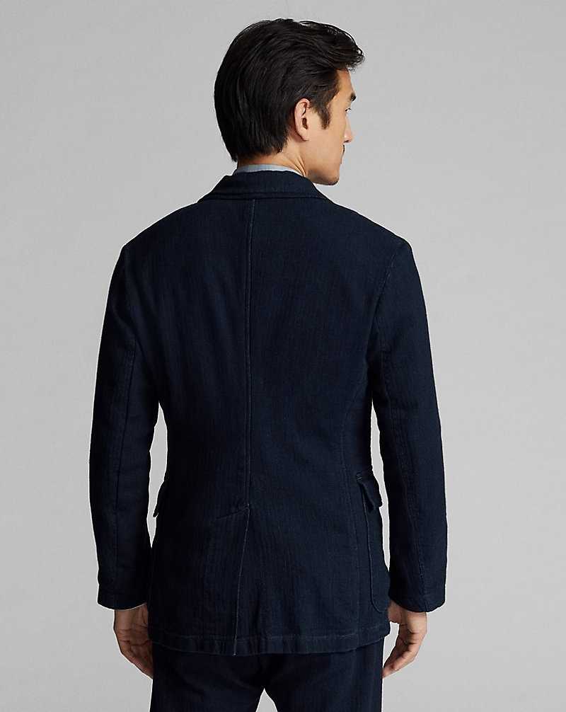 Trajes Ralph Lauren Unconstructed Herringbone Sport Hombre Azul Marino Oscuro | NHKLZTA-94 - vista 4