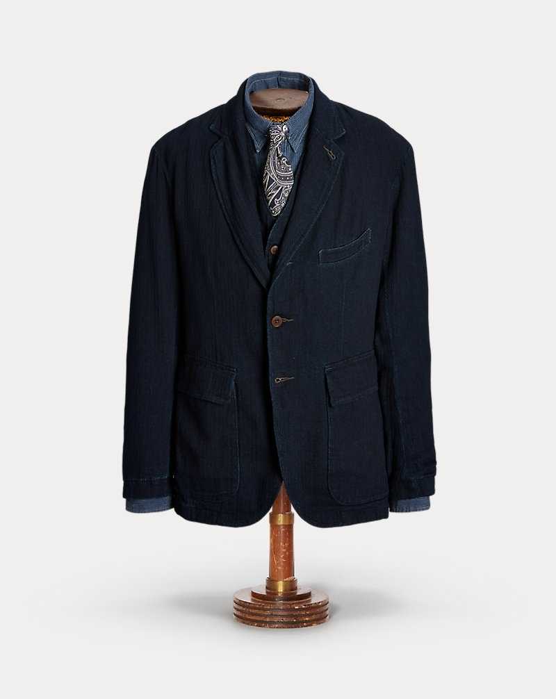 Trajes Ralph Lauren Unconstructed Herringbone Sport Hombre Azul Marino Oscuro | NHKLZTA-94 - vista 1
