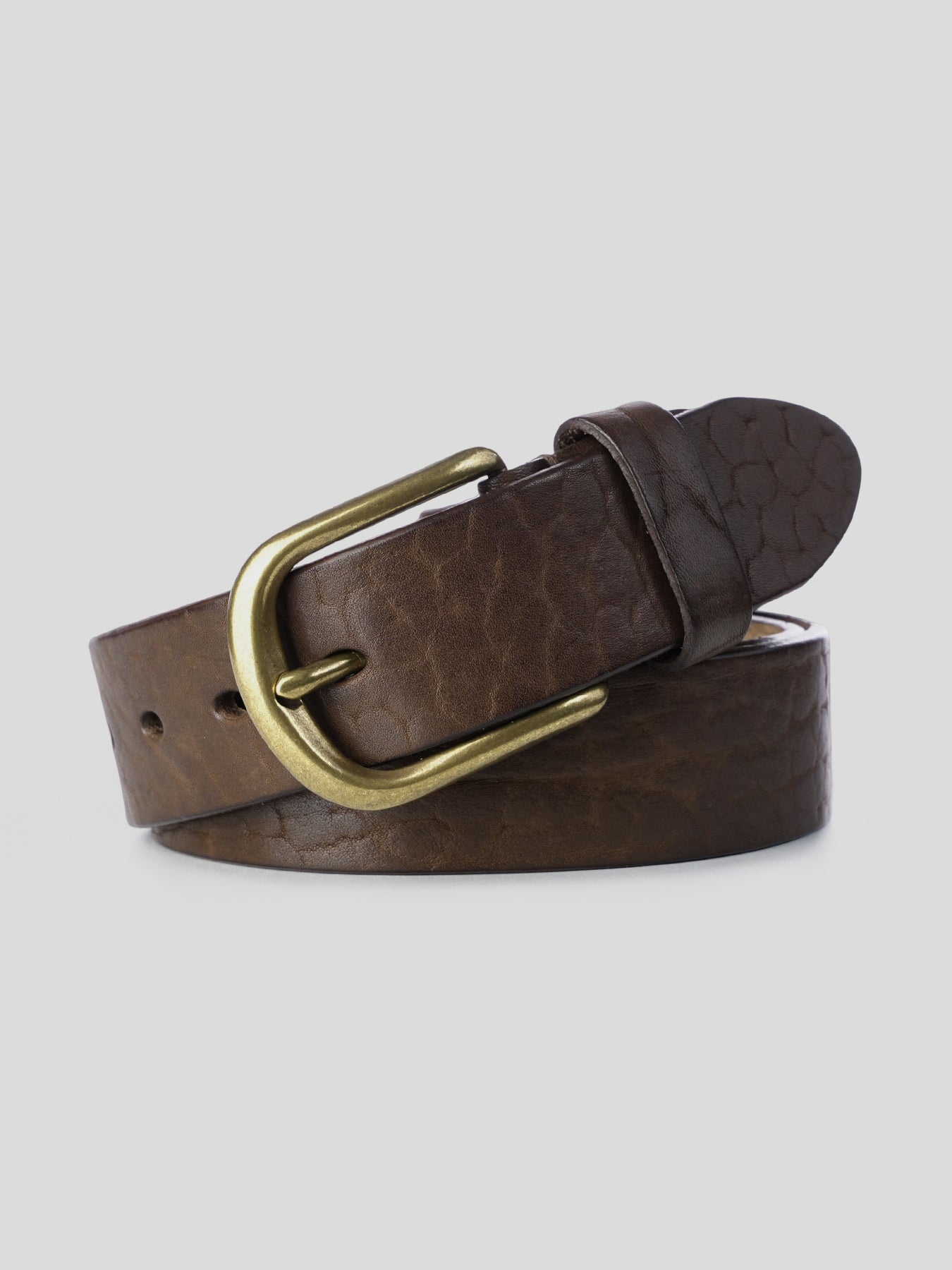 Cinturón Brass Buckle cuero Dress