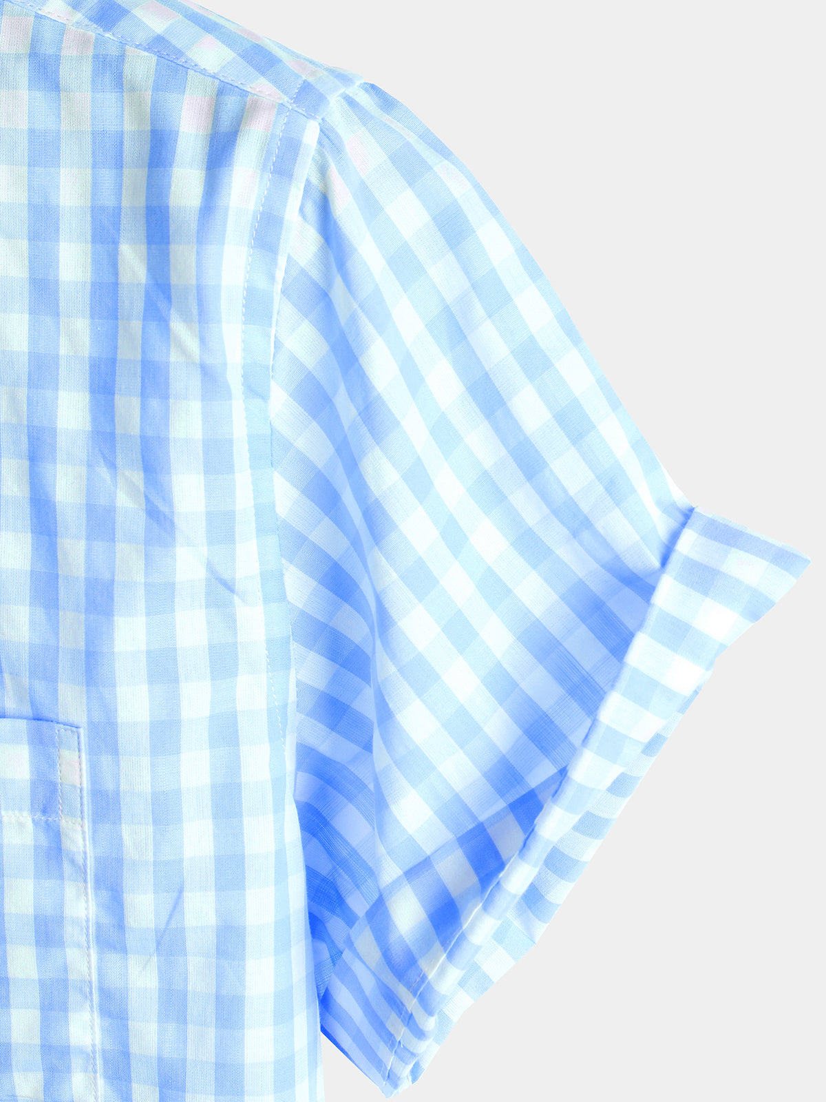 Casual de color sólido a cuadros de algodón Pockecamiseta para hombre