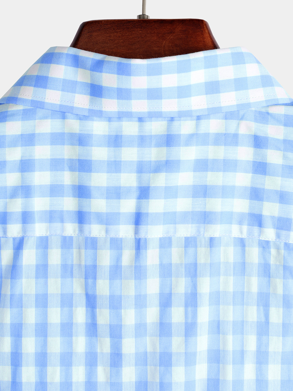 Casual de color sólido a cuadros de algodón Pockecamiseta para hombre