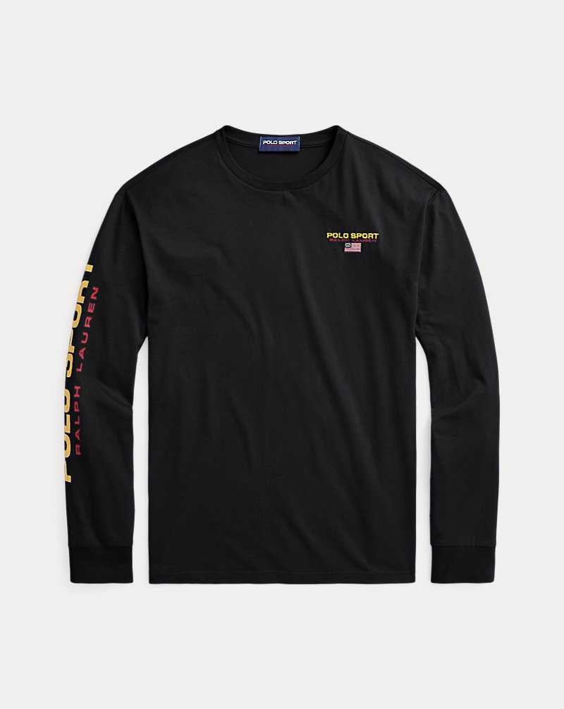 Unisex Collection Ralph Lauren Classic Fit Sport Jersey Hombre Black/Gold | IASELNK-13 - vista 2