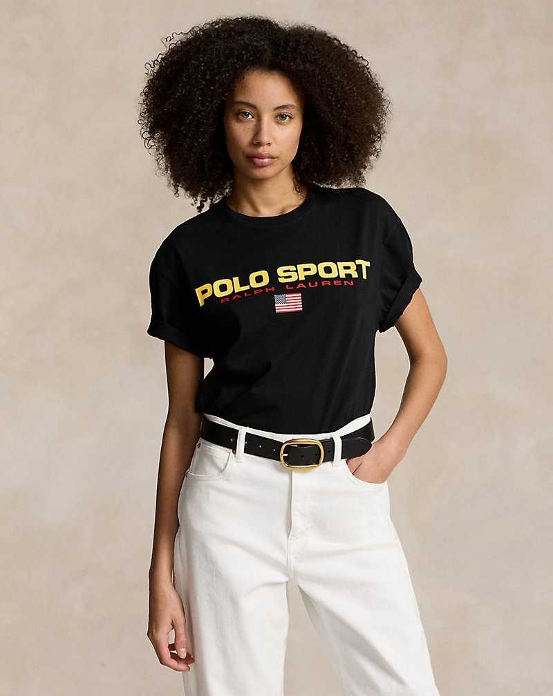 Unisex Collection Ralph Lauren Classic Fit Sport Jersey Hombre Black/Gold | VZKQTAC-67 - vista 5