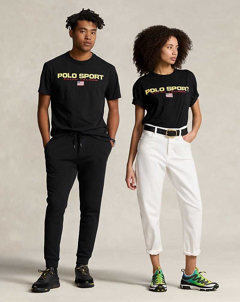 Unisex Collection Ralph Lauren Classic Fit Sport Jersey Hombre Black/Gold | VZKQTAC-67 - vista 1