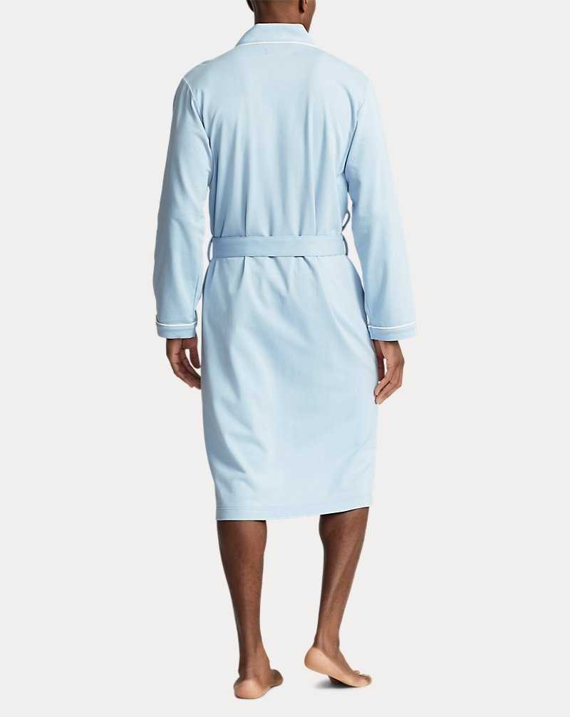Unisex Collection Ralph Lauren Cotton-Blend Jersey Robe Hombre Azules | AMNRJXV-61 - vista 3