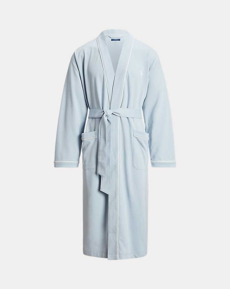 Unisex Collection Ralph Lauren Cotton-Blend Jersey Robe Hombre Azules | AMNRJXV-61 - vista 1