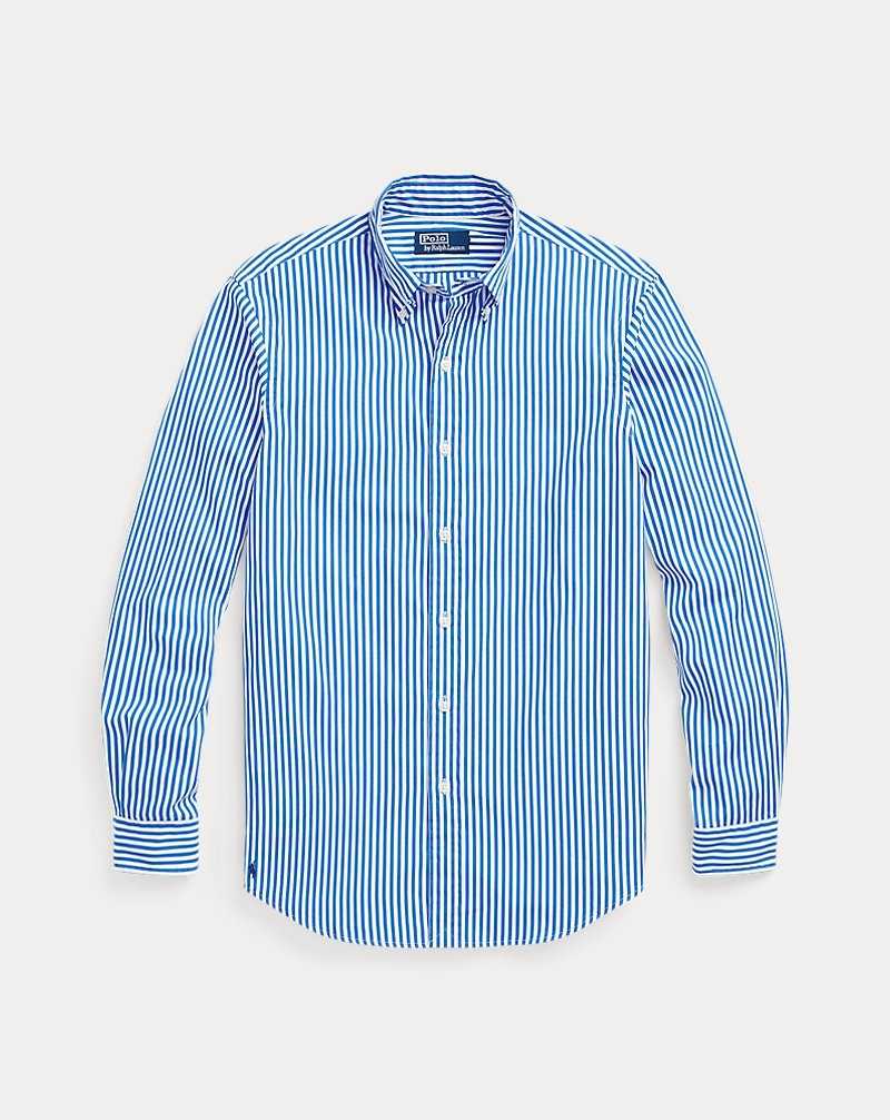 Unisex Collection Ralph Lauren Custom Fit Striped Poplin Hombre White/Blue | XLYWKRO-82 - vista 2