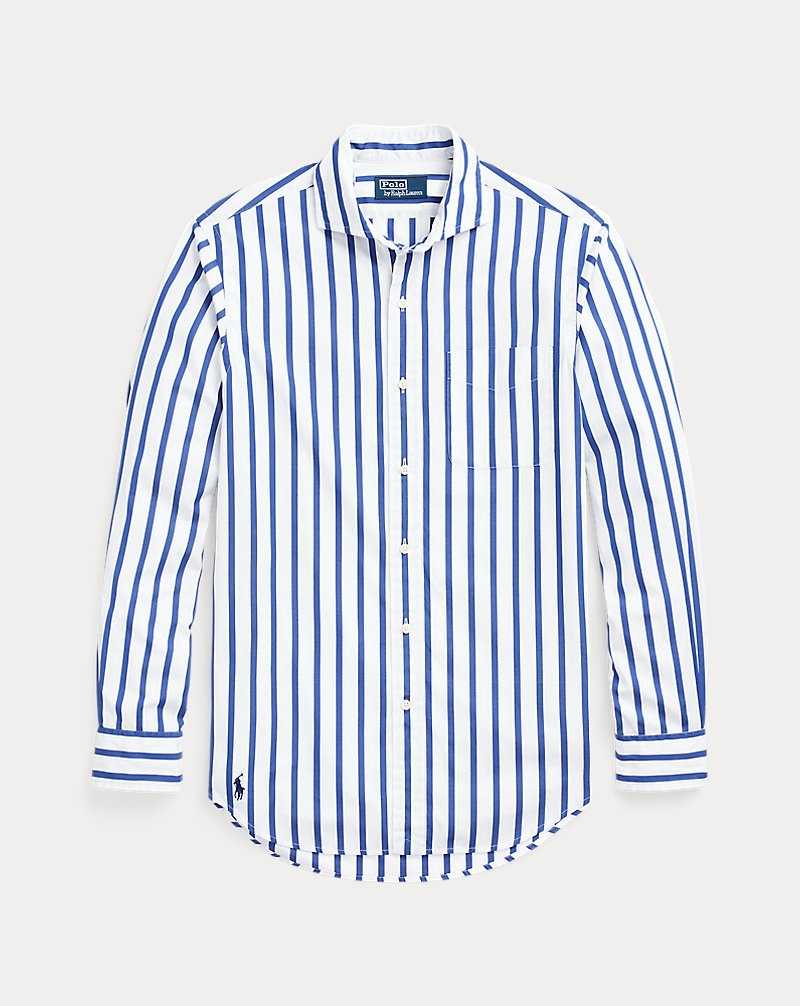 Unisex Collection Ralph Lauren Custom Fit Striped Poplin Hombre White/Blue | RZCUIOP-35 - vista 2