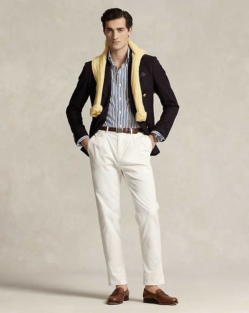 Unisex Collection Ralph Lauren Custom Fit Striped Poplin Mujer Blue/White | OHDUNQS-12 - vista 1