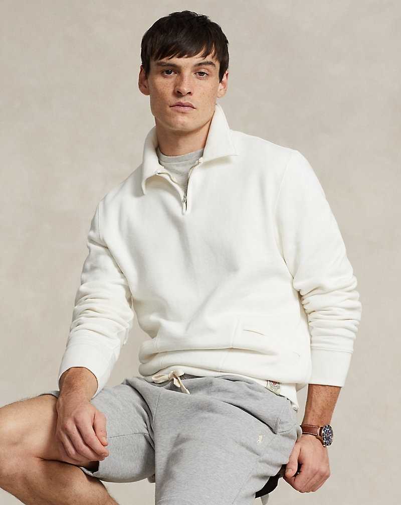 Unisex Collection Ralph Lauren Fleece Collared Quarter-Zip Hombre Blancos | XKNASEI-58 - vista 3