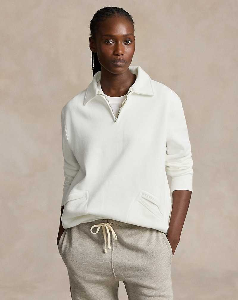 Unisex Collection Ralph Lauren Fleece Collared Quarter-Zip Hombre Blancos | XKNASEI-58 - vista 5