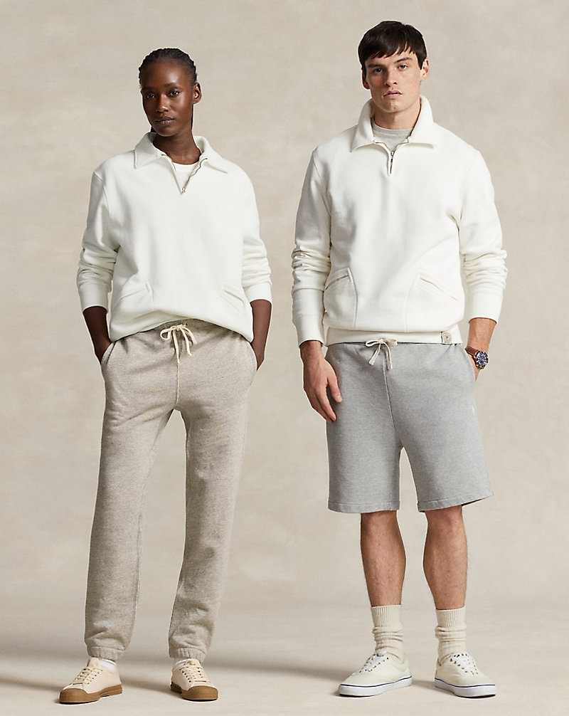 Unisex Collection Ralph Lauren Fleece Collared Quarter-Zip Hombre Blancos | XKNASEI-58 - vista 1