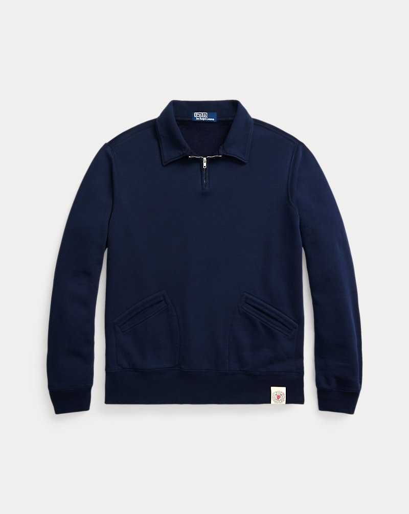 Unisex Collection Ralph Lauren Fleece Collared Quarter-Zip Hombre Azul Marino | POAGJXM-61 - vista 2