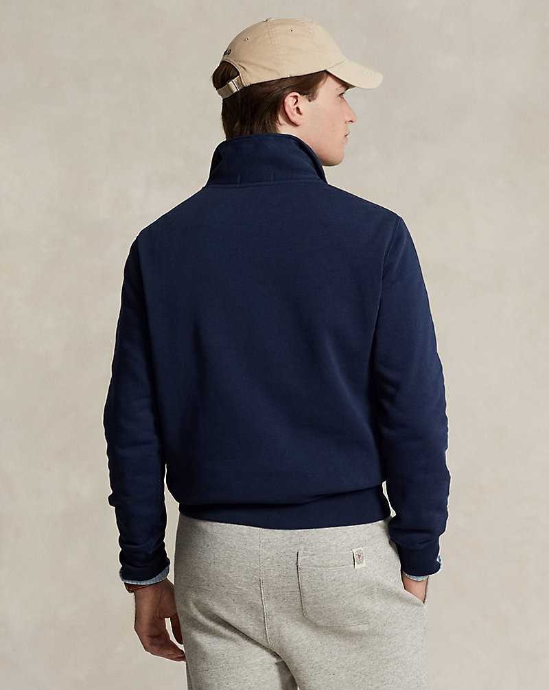 Unisex Collection Ralph Lauren Fleece Collared Quarter-Zip Hombre Azul Marino | POAGJXM-61 - vista 4