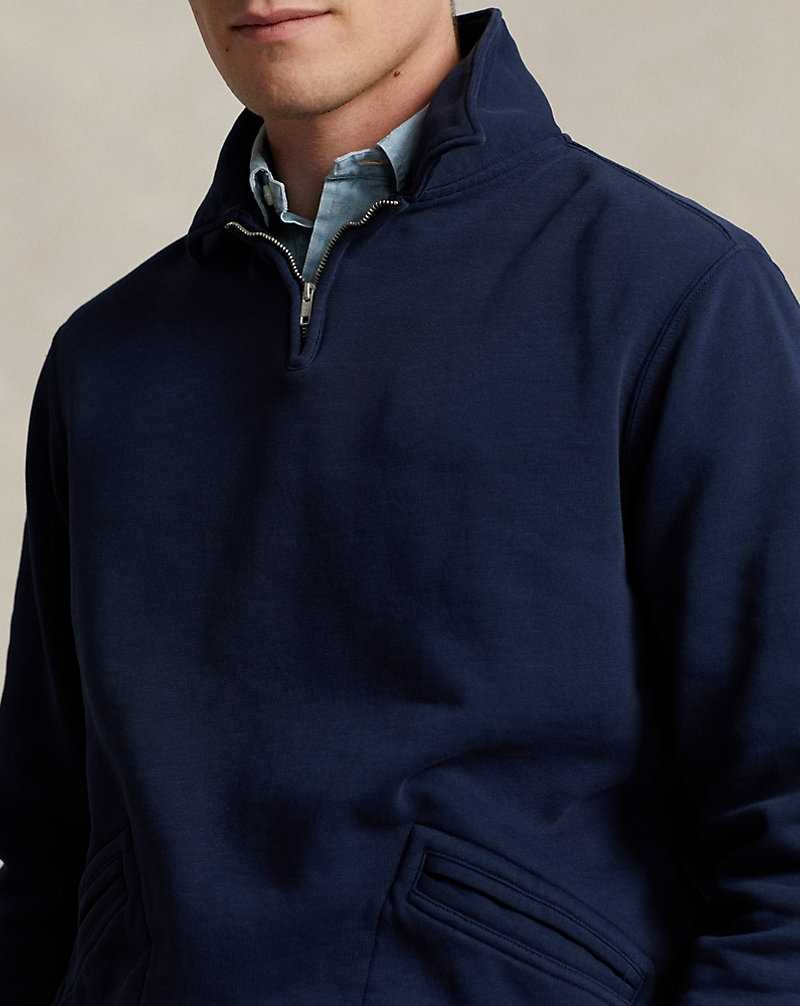 Unisex Collection Ralph Lauren Fleece Collared Quarter-Zip Hombre Azul Marino | POAGJXM-61 - vista 5