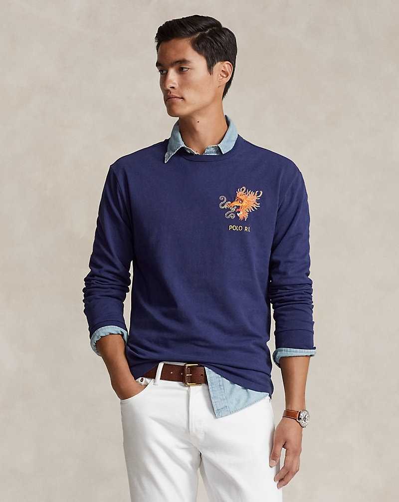 Unisex Collection Ralph Lauren Lunar New Year Dragon Jersey Hombre Azules | PSHBUVT-46 - vista 1