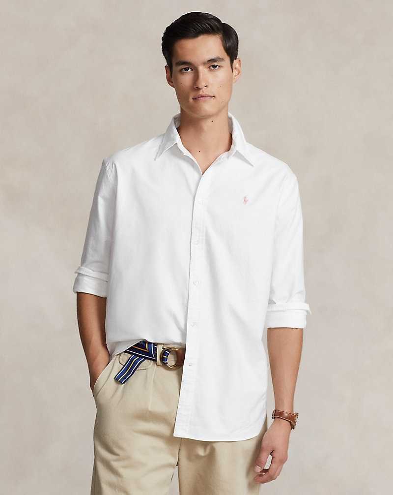 Unisex Collection Ralph Lauren Pink Pony Oxford Hombre Blancos | DATSCYW-24 - vista 3
