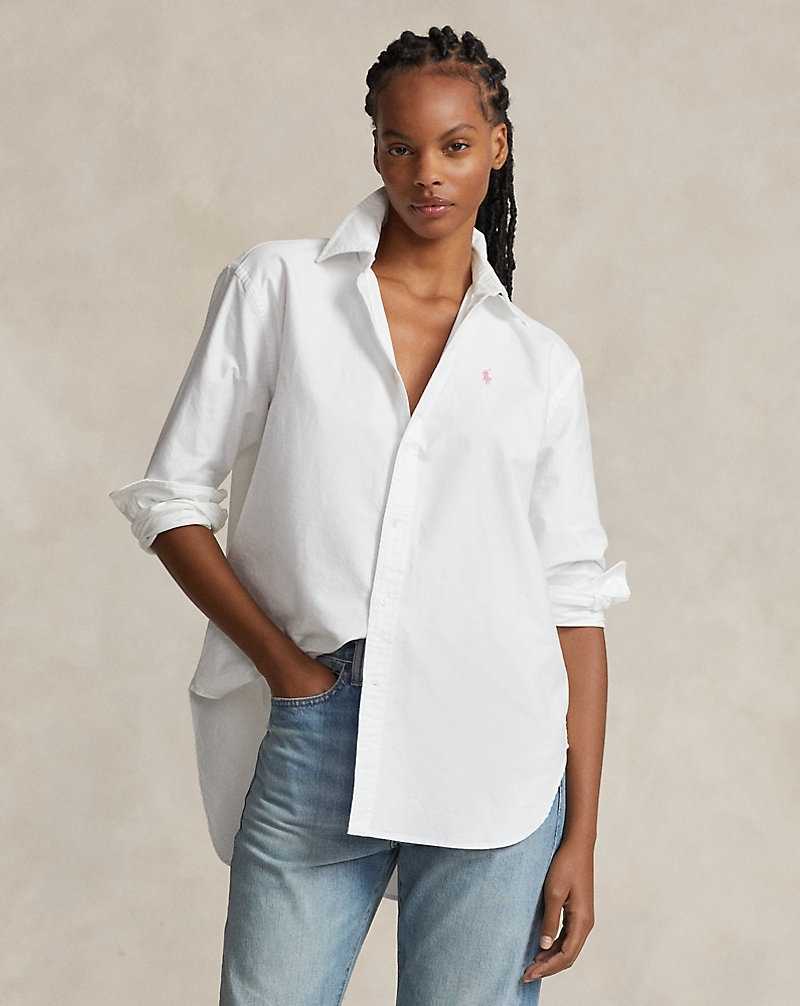 Unisex Collection Ralph Lauren Pink Pony Oxford Hombre Blancos | DATSCYW-24 - vista 5