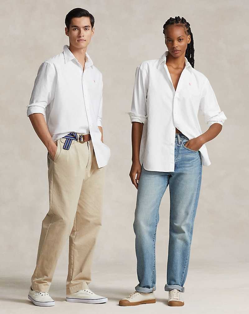 Unisex Collection Ralph Lauren Pink Pony Oxford Hombre Blancos | DATSCYW-24 - vista 1