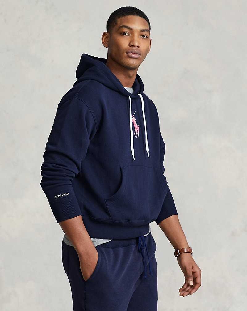 Unisex Collection Ralph Lauren Pink Pony Fleece Hombre Azul Marino | KWULXMY-49 - vista 3