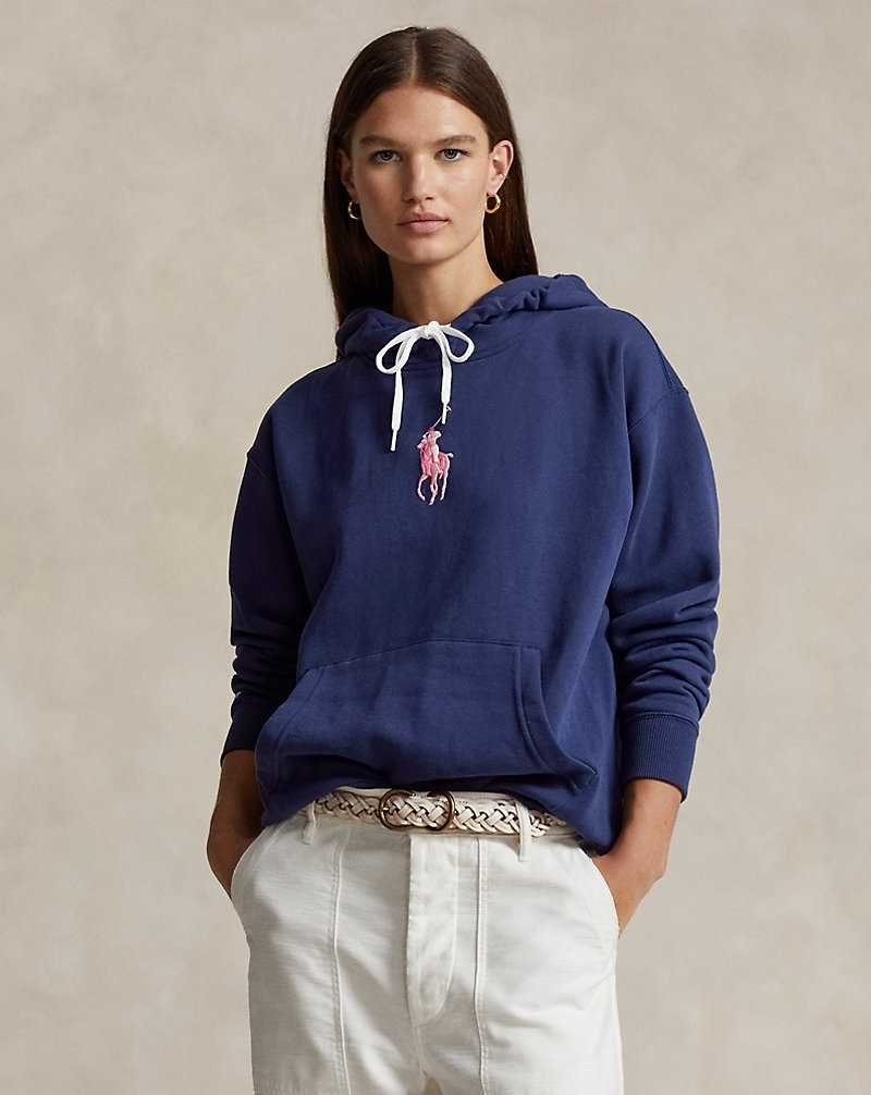 Unisex Collection Ralph Lauren Pink Pony Fleece Hombre Azul Marino | KWULXMY-49 - vista 5