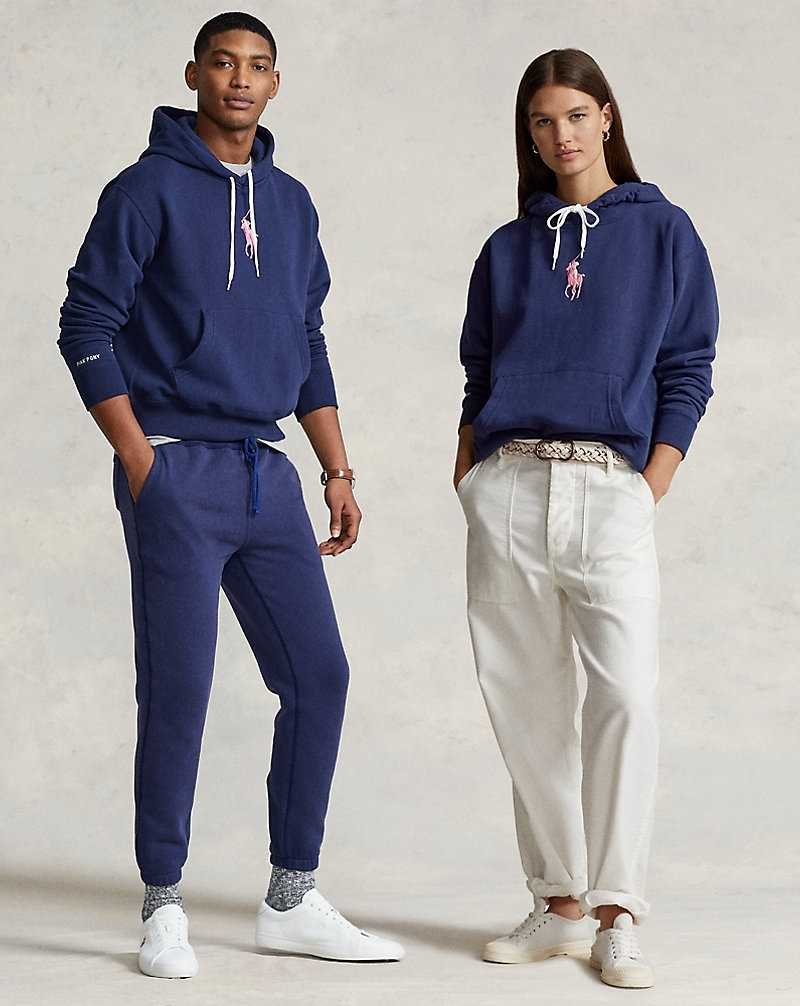 Unisex Collection Ralph Lauren Pink Pony Fleece Hombre Azul Marino | KWULXMY-49 - vista 1