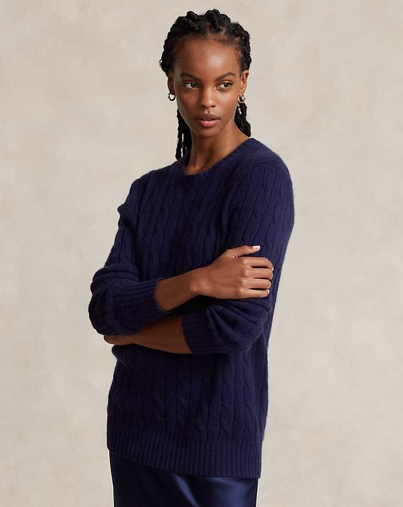 Unisex Collection Ralph Lauren The Iconic Cable-Knit Cashmere Hombre Azul Marino | KBPHDER-82 - vista 5