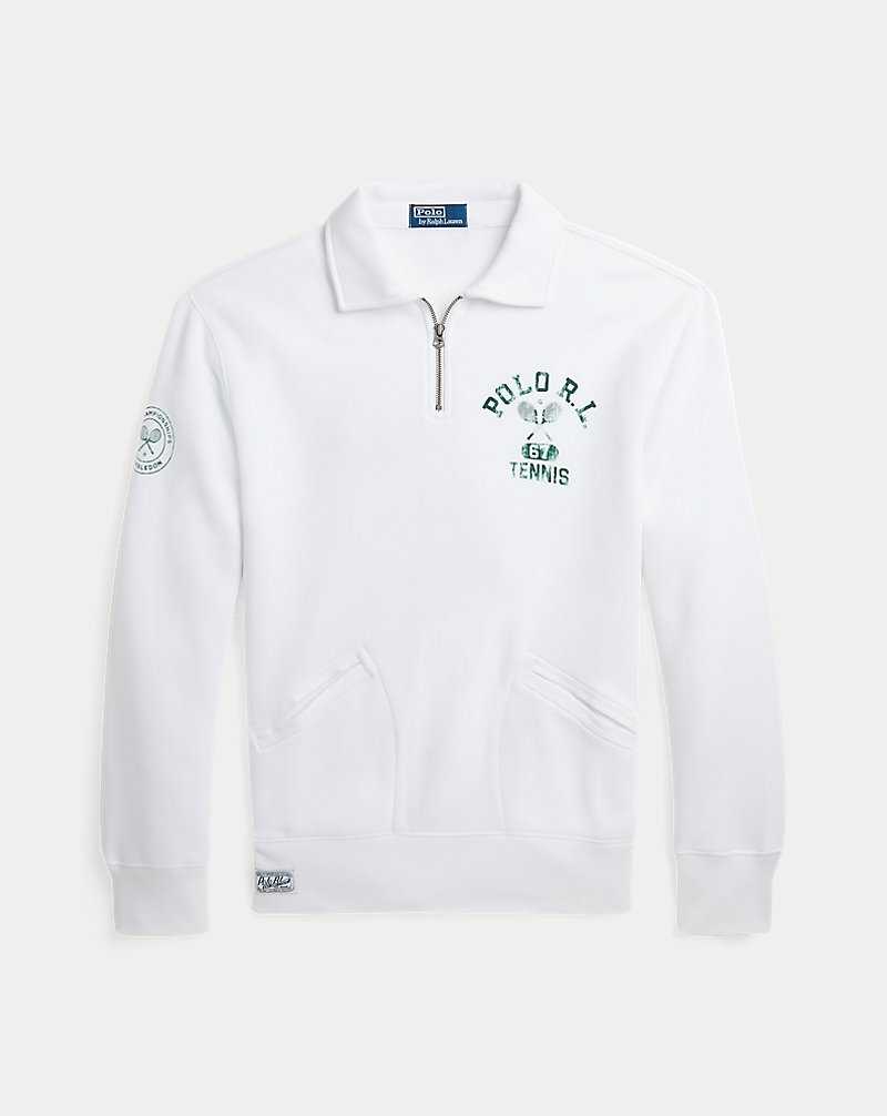 Unisex Collection Ralph Lauren Wimbledon Fleece Collared Hombre Blancos | ZJWXHRV-84 - vista 2