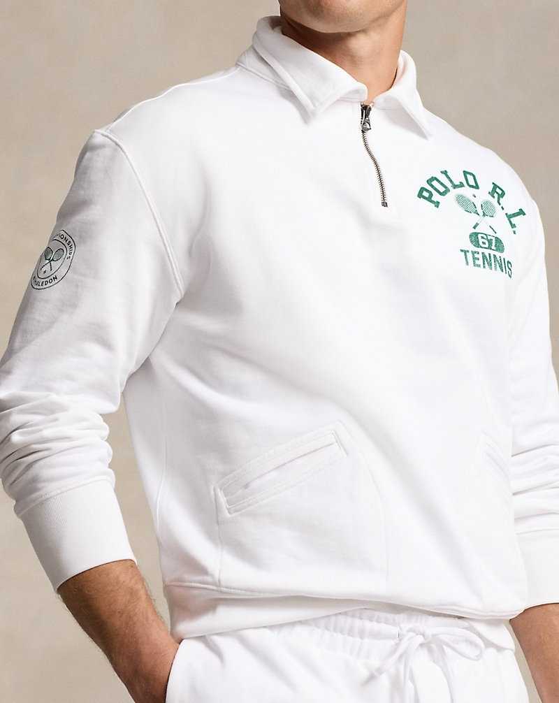 Unisex Collection Ralph Lauren Wimbledon Fleece Collared Hombre Blancos | ZJWXHRV-84 - vista 5