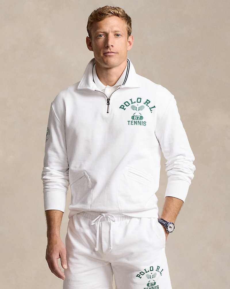 Unisex Collection Ralph Lauren Wimbledon Fleece Collared Hombre Blancos | ZJWXHRV-84 - vista 1