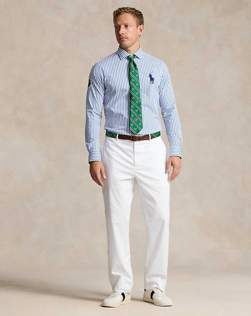 Unisex Collection Ralph Lauren Wimbledon Striped Stretch Twill Hombre 5035 Blue/White | YKDABCE-23 - vista 3