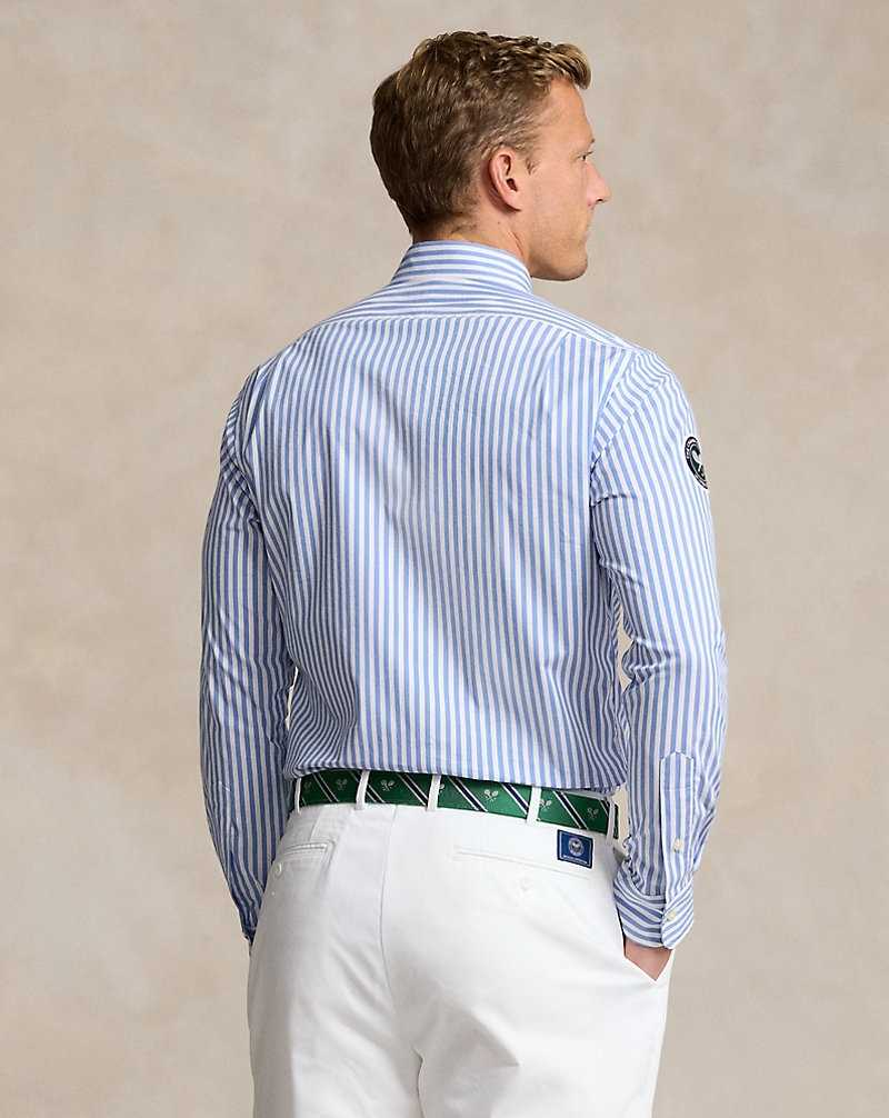 Unisex Collection Ralph Lauren Wimbledon Striped Stretch Twill Hombre 5035 Blue/White | YKDABCE-23 - vista 4