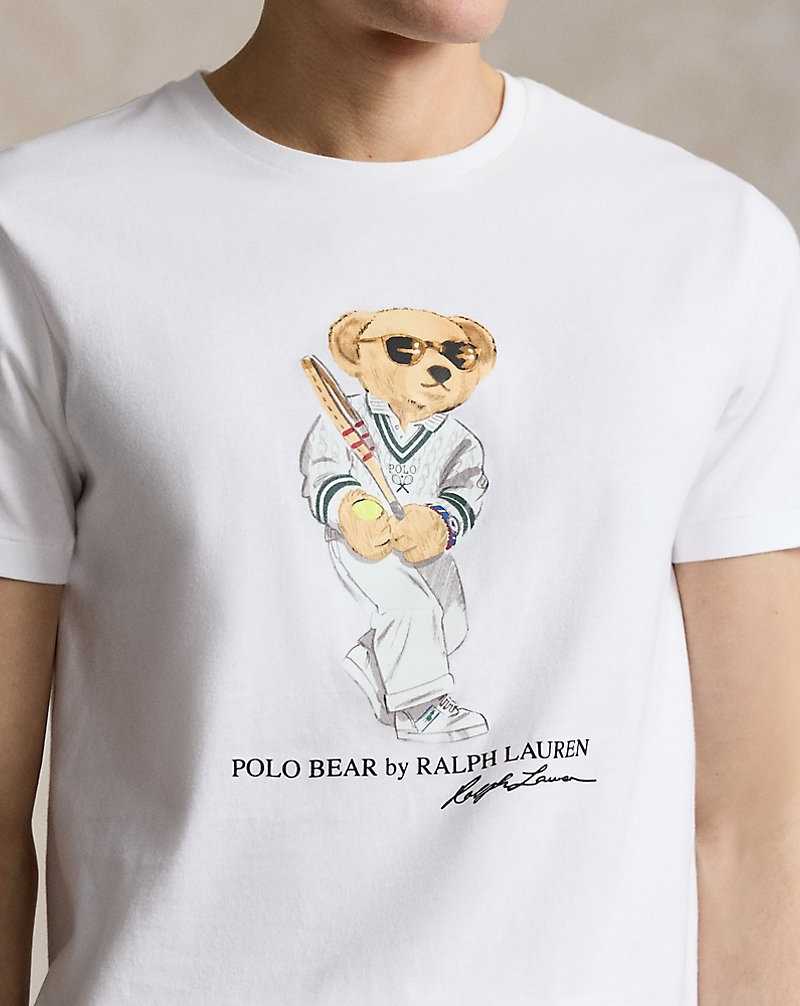 Unisex Collection Ralph Lauren Wimbledon Custom Slim Bear Hombre Blancos | CBRNUVD-27 - vista 5