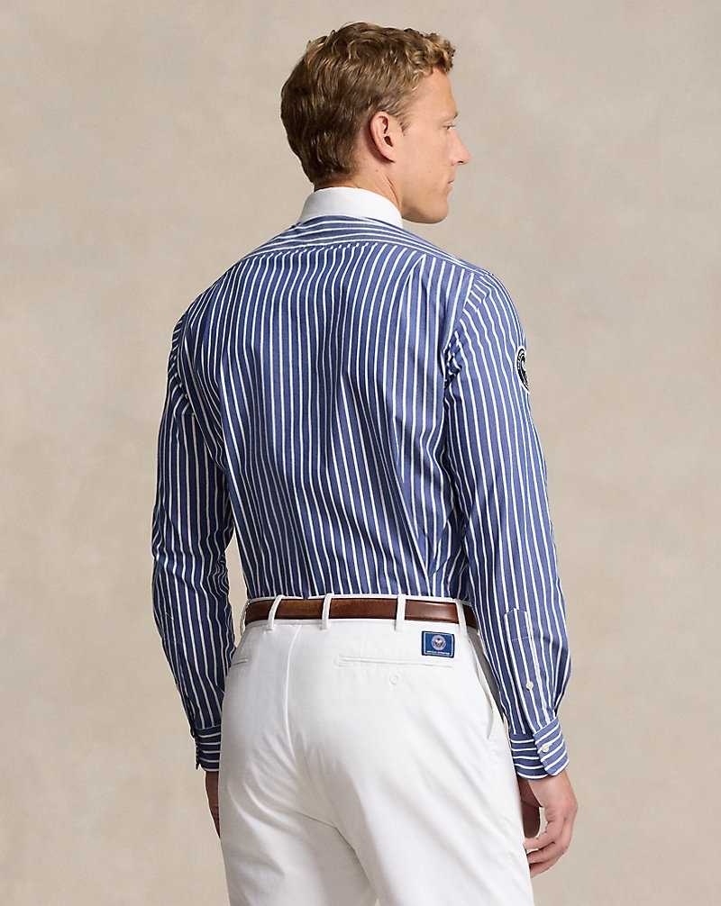 Unisex Collection Ralph Lauren Wimbledon Striped Stretch Twill Hombre Azul Rey Blancos | UMBENGS-76 - vista 4