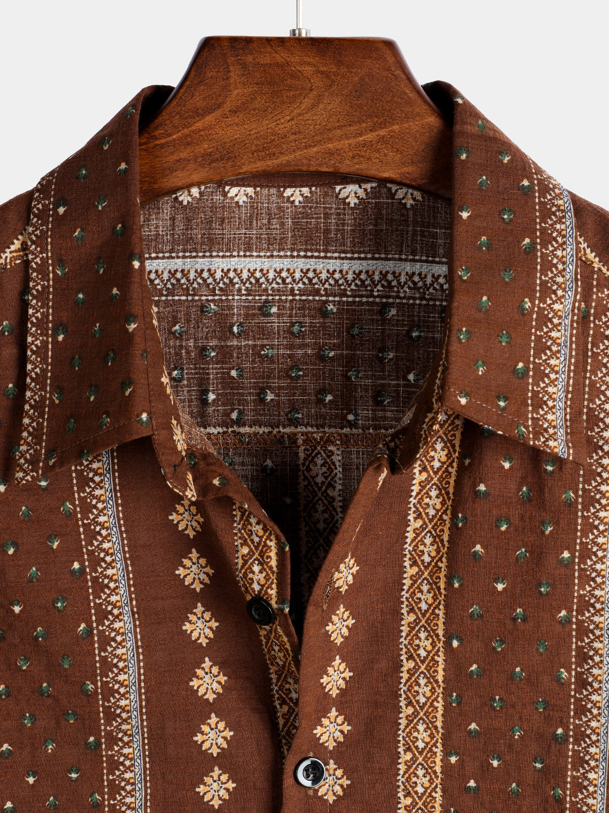 Camisa vintage de algodón Hawaiian de manga corta para hombre
