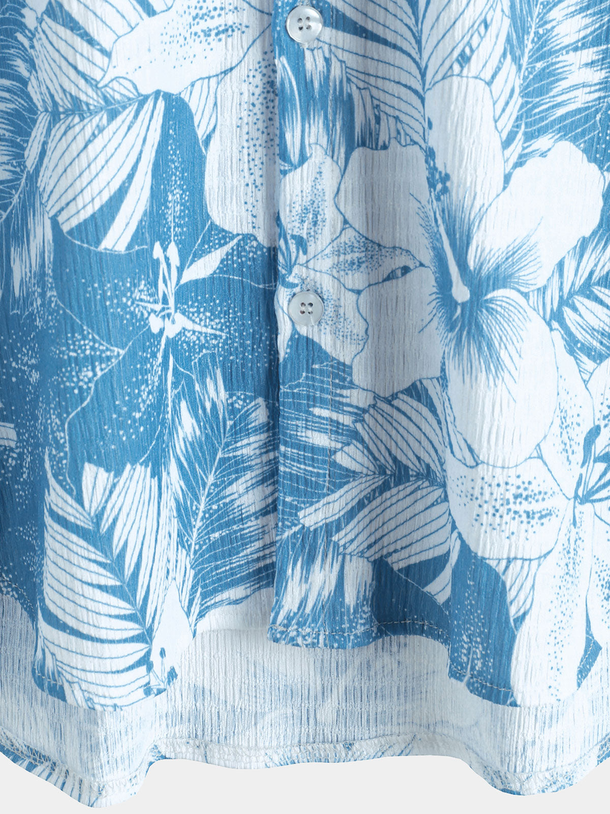 Camisa Blue Tropical estampado Summer Beach de manga corta para hombre
