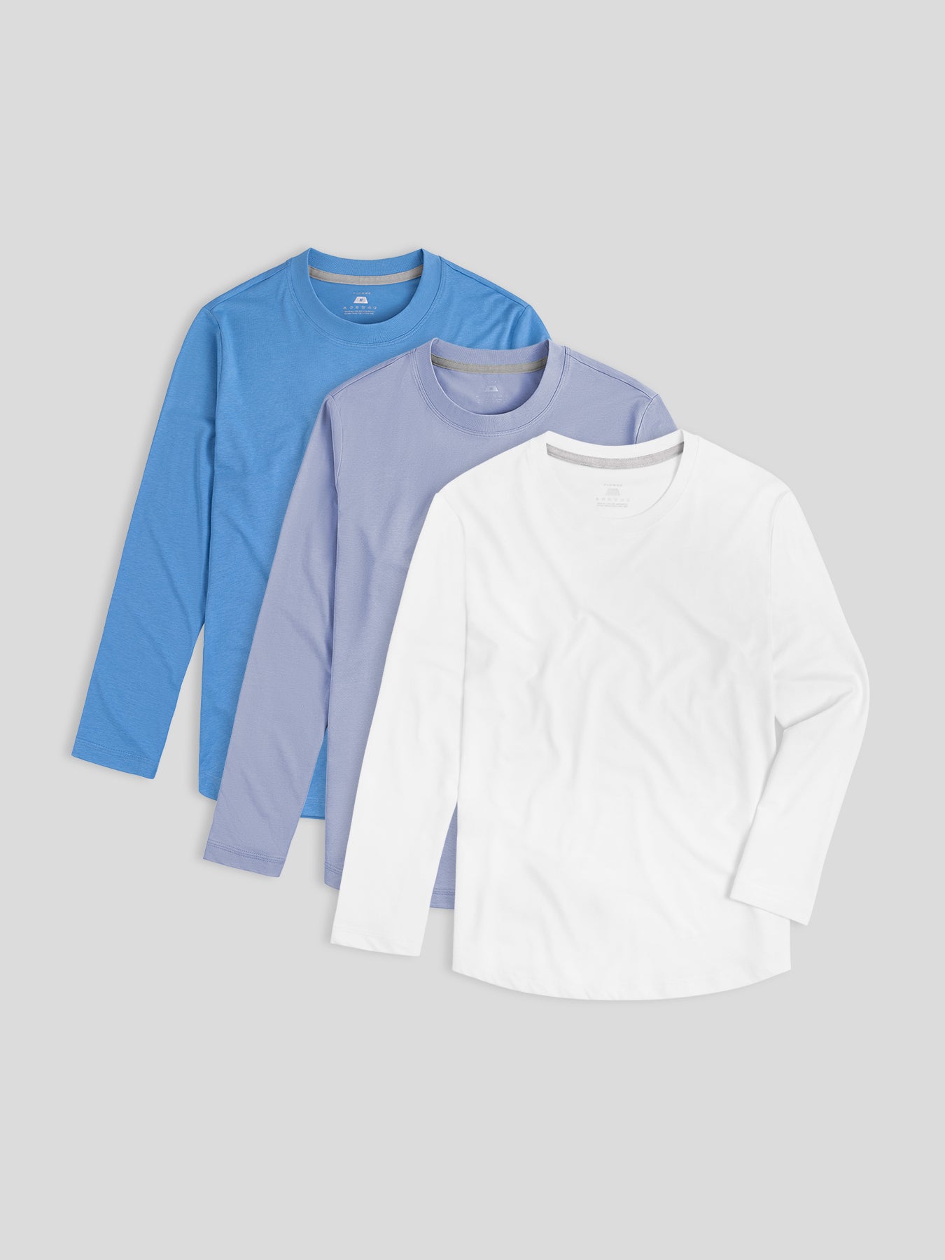 Staysmooth de manga larga Tee 2024 New Multicolor 3-Pack: de corte entallado