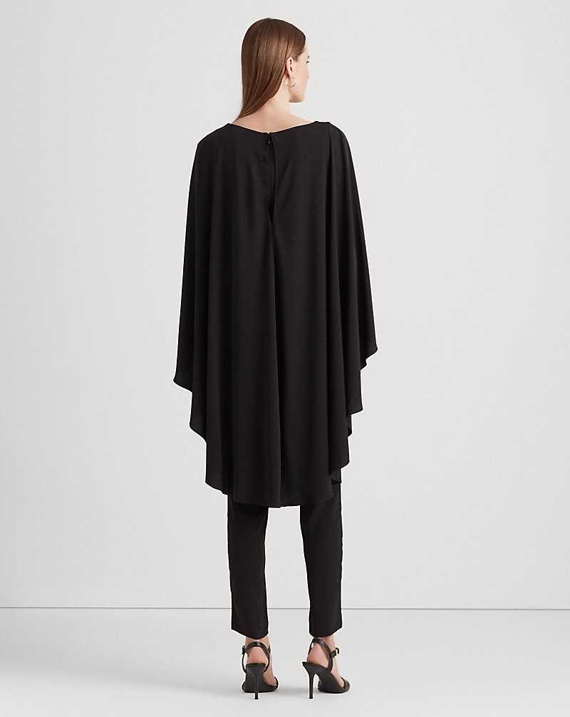 Vestido De Noche Ralph Lauren Belted Cape Georgette Mujer Negros | FMXVWPD-12 - vista 4