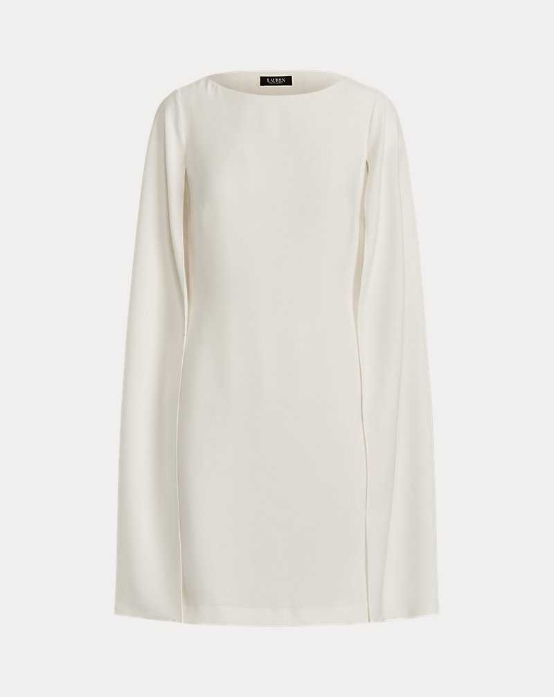 Vestido De Noche Ralph Lauren Cape Georgette Cocktail Mujer Creme | KUTZFJI-20 - vista 2