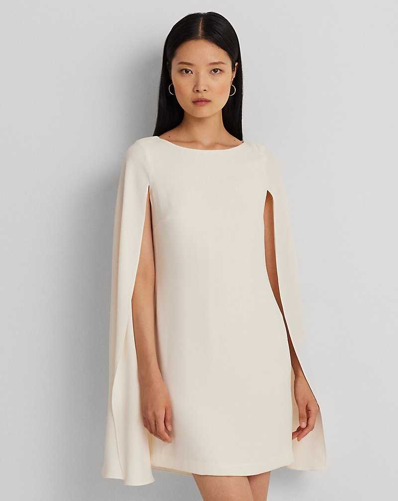 Vestido De Noche Ralph Lauren Cape Georgette Cocktail Mujer Creme | KUTZFJI-20 - vista 3