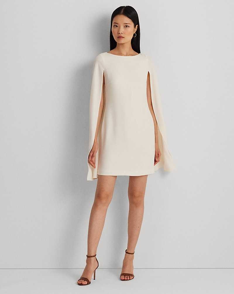 Vestido De Noche Ralph Lauren Cape Georgette Cocktail Mujer Creme | KUTZFJI-20 - vista 1
