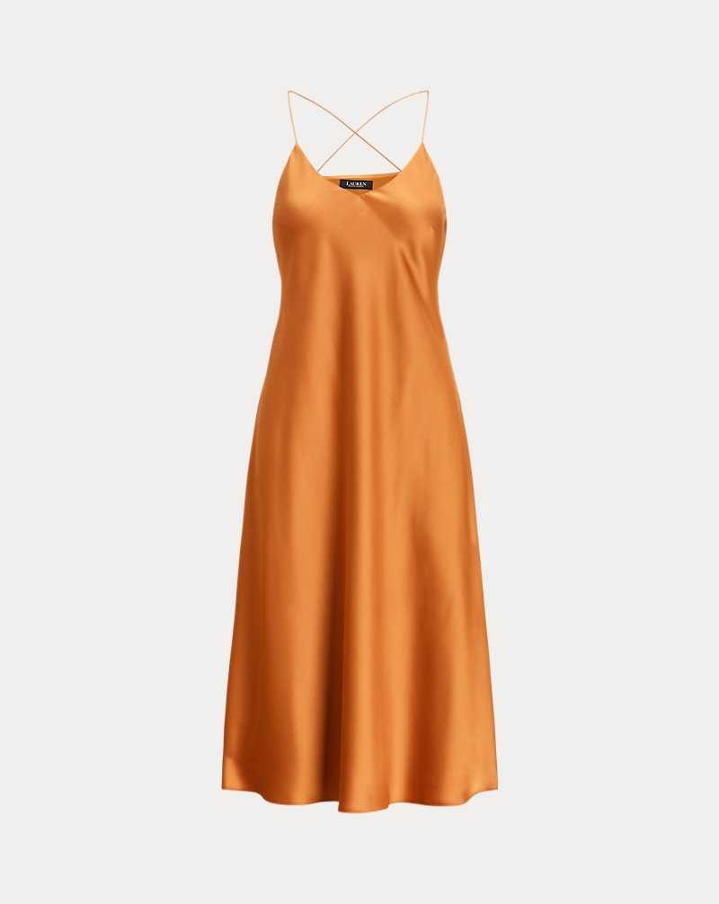 Vestido De Noche Ralph Lauren Charmeuse Slip Mujer Argan Bronze | WFENVDH-37 - vista 2