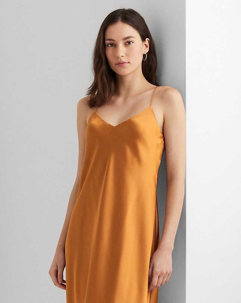 Vestido De Noche Ralph Lauren Charmeuse Slip Mujer Argan Bronze | WFENVDH-37 - vista 3